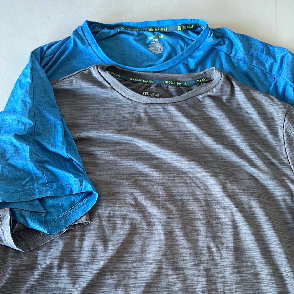 Tek Gear Blue and Gray Short Sleeve Tees